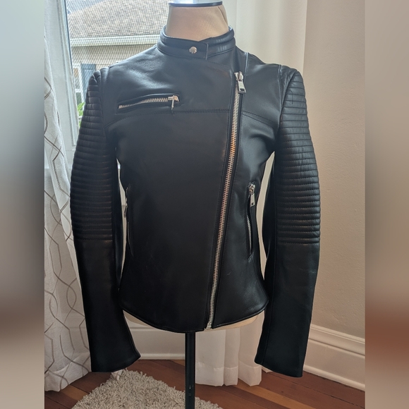 Zara Jackets & Blazers - Zara Black Faux Leather Moto Jacket.